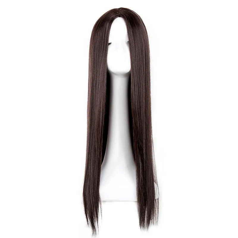 

Коричневый парик Fei-Show, синтетическое Термостойкое волокно, длинные прямые волосы, женский салон, женский парик средней длины