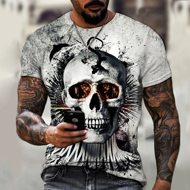 Summer Horror Skull Sketon 3D Print Men's T-shirts Hip Hop Streetwear Polyester Round Neck Short Sleeve Loose Tops Tees Clothing
Summer Horror Skull Sketon 3D Print Men's T-shirts Hip Hop Streetwear Polyester Round Neck Short Sleeve Loose Tops Tees Clothing