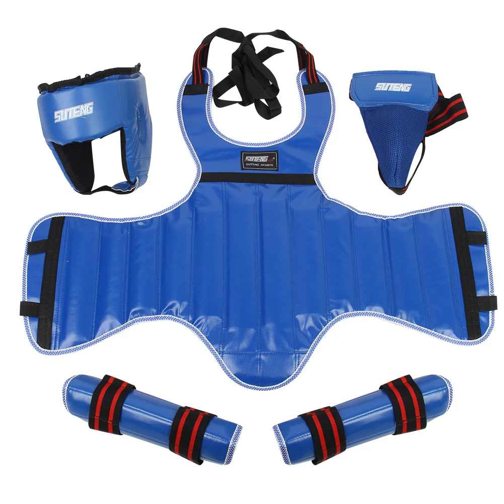 4PCS/Set Universal Outdoor Boxing Combat Protective Gear Head Body Groin Leg Guard (Blue M)
4PCS/Set Universal Outdoor Boxing Combat Protective Gear Head Body Groin Leg Guard (Blue M)