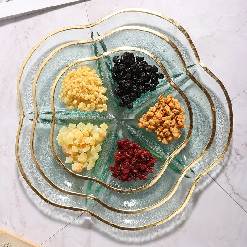 Divided Plate Decorate Dish Food Utensil Gold Edge Tableware Home Living Room Christmas Tree Glass Plate Dessert Snack Tray
Divided Plate Decorate Dish Food Utensil Gold Edge Tableware Home Living Room Christmas Tree Glass Plate Dessert Snack Tray