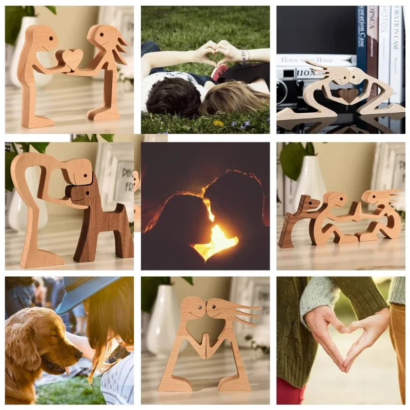 Wooden People, Dogs and Cats, Family Statues, Wood Art Sculptures, Home Decorations, Collection Dolls, Office Commemorative Gift
Wooden People, Dogs and Cats, Family Statues, Wood Art Sculptures, Home Decorations, Collection Dolls, Office Commemorative Gift