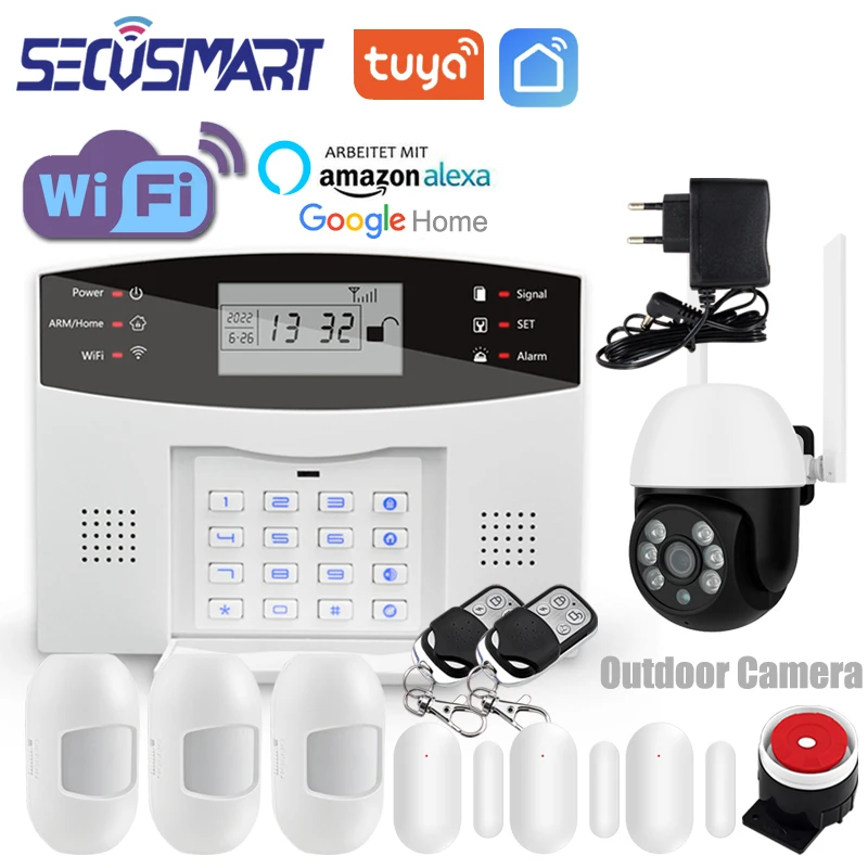 Tuya WiFi Alarm System GSM Smart Home Burglar Security Alarm 433MHz Wireless Door Motion Detector Support Alexa Google Assistant
Tuya WiFi Alarm System GSM Smart Home Burglar Security Alarm 433MHz Wireless Door Motion Detector Support Alexa Google Assistant