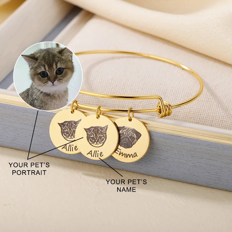 Customized Stainless Steel Cuff Bangles For Women Personalized Engraving Pet Portrait Name Bracelets Meaningful Photo Jewelry
Customized Stainless Steel Cuff Bangles For Women Personalized Engraving Pet Portrait Name Bracelets Meaningful Photo Jewelry