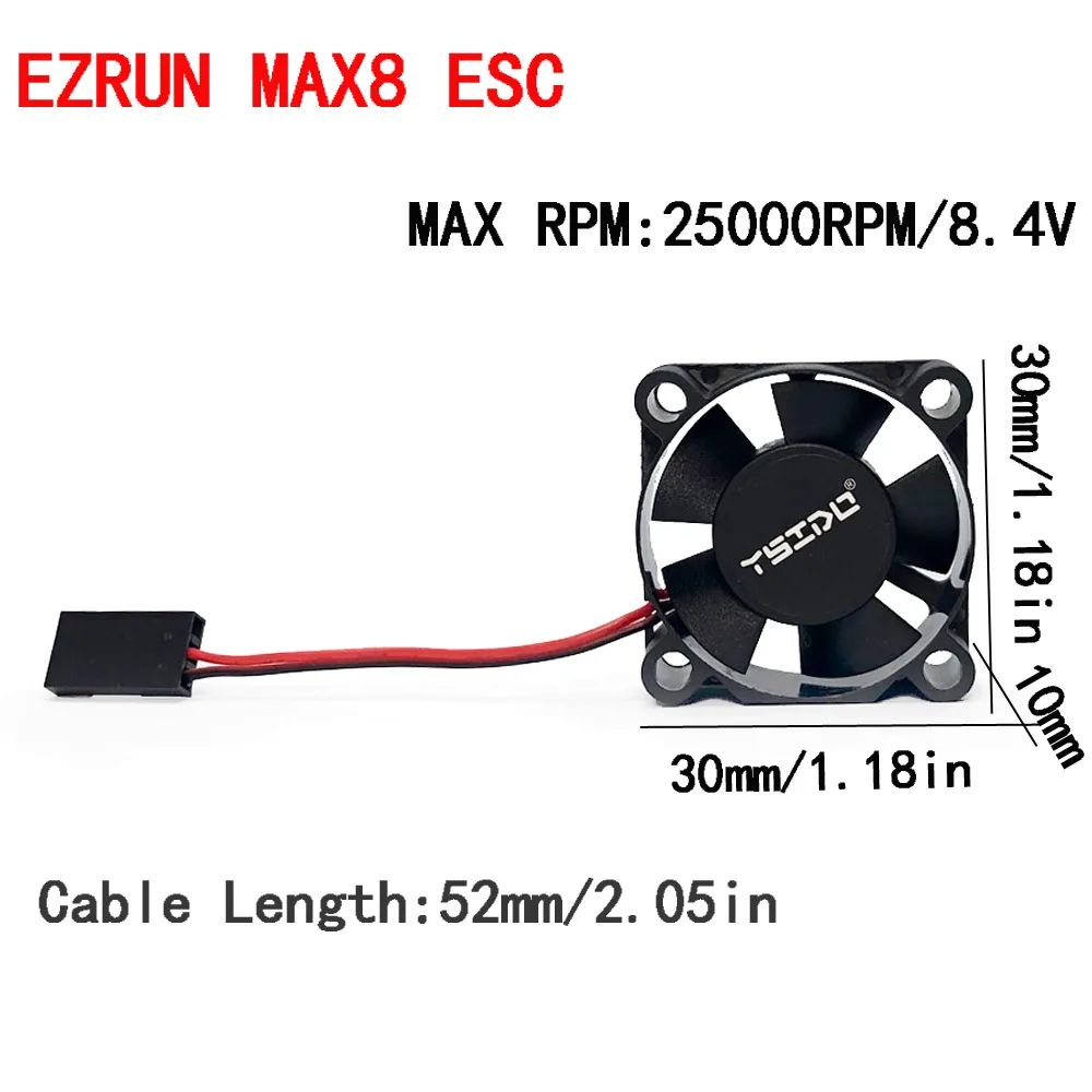 YSIDO 3010 30mm 8.4V@25000RPM Motor ESC Hobbywing EZRUN MAX8 ESC Cooling Fan for TRAXXAS ARRMA RedCat
YSIDO 3010 30mm 8.4V@25000RPM Motor ESC Hobbywing EZRUN MAX8 ESC Cooling Fan for TRAXXAS ARRMA RedCat