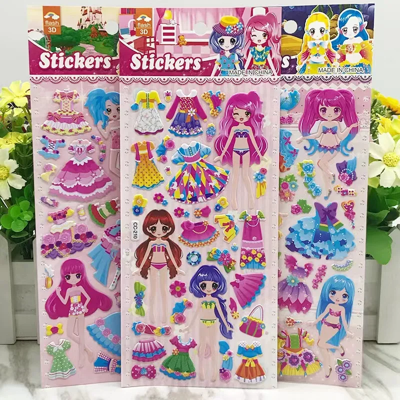 12 Sheets 3D Dress up Stickers Fashion Design Puffy DIY Sticker Princess Puzzle Kawaii Bubble Beauty Stickers for Kids Girl Toys
12 Sheets 3D Dress up Stickers Fashion Design Puffy DIY Sticker Princess Puzzle Kawaii Bubble Beauty Stickers for Kids Girl Toys
