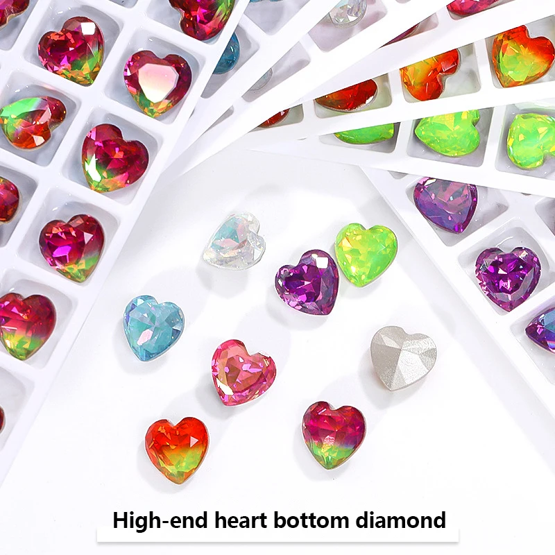 10MM Popular Gems 3D Heart Pointed Back Crystal Nail Art Rhinestone K9 Glass Loose Gemstone Diamonds For DIY Jewelry Decoration
10MM Popular Gems 3D Heart Pointed Back Crystal Nail Art Rhinestone K9 Glass Loose Gemstone Diamonds For DIY Jewelry Decoration