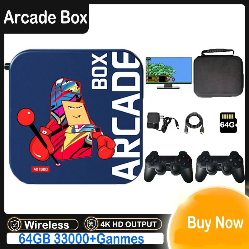 Video Game Console Arcade Box for PS1/N64/DC 64GB Game Box Classic Retro Video 33000+Games Super Console 4K HD Projector Monitor
Video Game Console Arcade Box for PS1/N64/DC 64GB Game Box Classic Retro Video 33000+Games Super Console 4K HD Projector Monitor