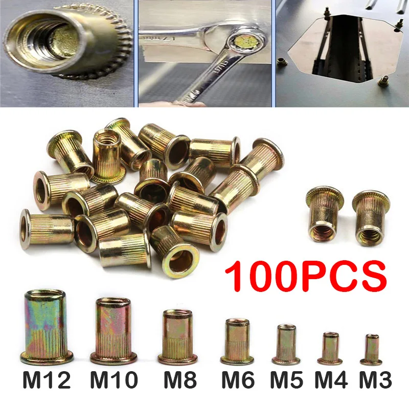 100Pcs/set M3 M4 M5 M6 M8 M10 M12 Rivet Nuts Tools Carbon Steel Rivnuts Blindnuts Nuts Insert Rivet Multi Sizes Tools
100Pcs/set M3 M4 M5 M6 M8 M10 M12 Rivet Nuts Tools Carbon Steel Rivnuts Blindnuts Nuts Insert Rivet Multi Sizes Tools