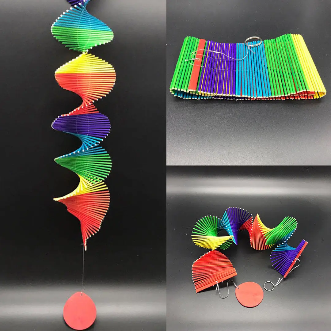 

High quality Wind Chime Decorative Twisted Rainbow Wood 80*50*8cm Pendant Colourful Kindergarten Hot Sale Newest