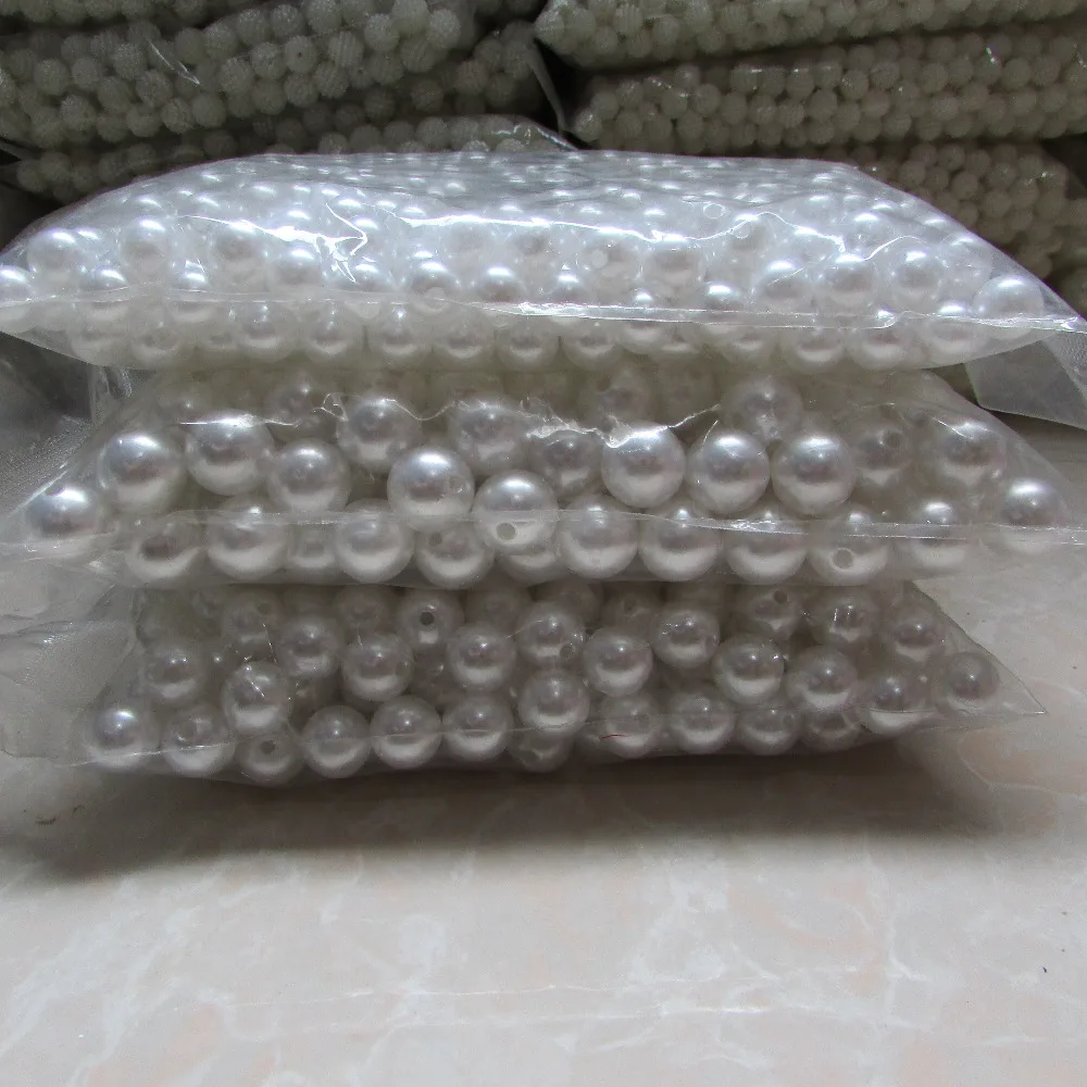 

500g white straight hole hole high imitation pearls DIY originality handwork material wholesale phone beauty essential 3mm-20mm