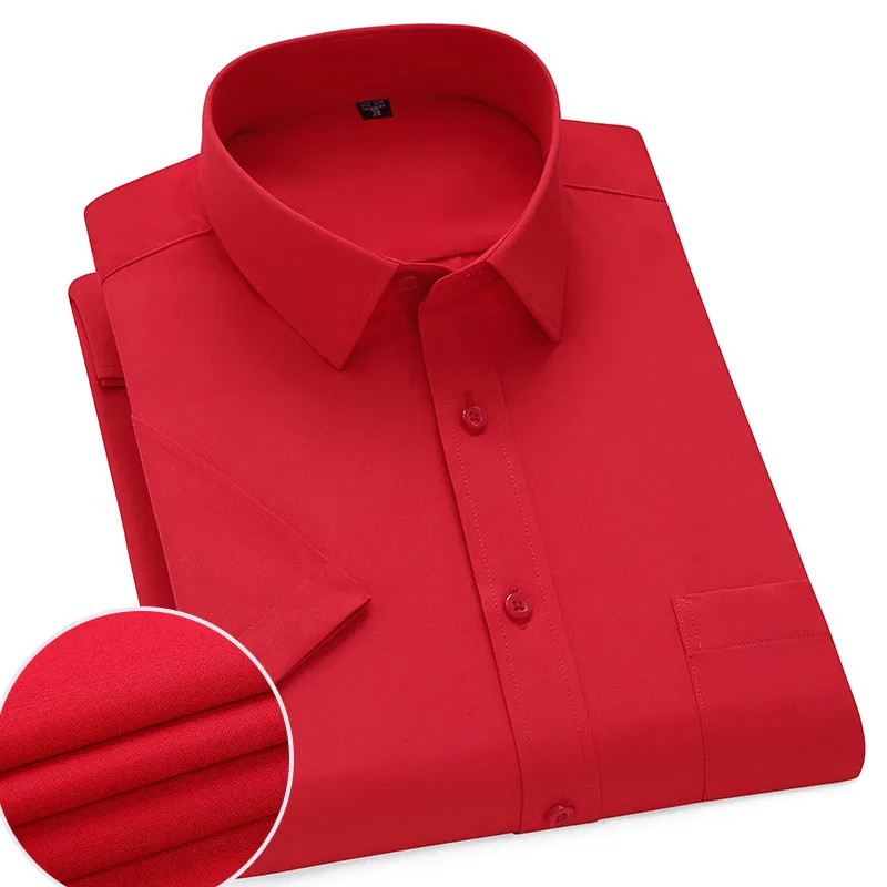 Men's Striped Solid Short Sleeve Shirt Summer Basic Business Fitted Red Twill Plain Dress Social Party Office Wedding Menswear
Men's Striped Solid Short Sleeve Shirt Summer Basic Business Fitted Red Twill Plain Dress Social Party Office Wedding Menswear