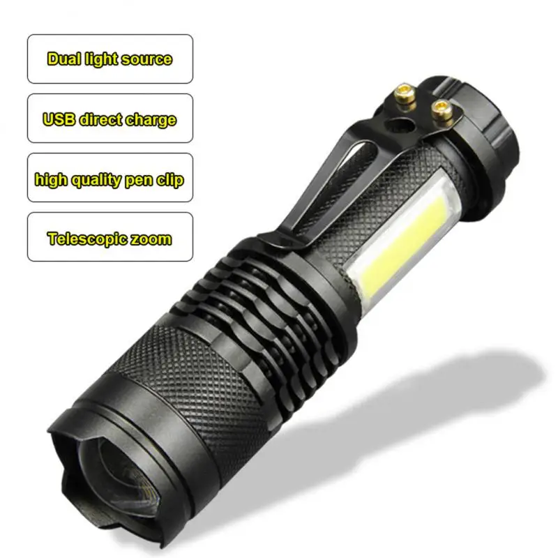 Outdoor Portable MINI Flashlight Built In Battery USB Charging LED Flashlight 1200LM COB Zoomable Waterproof Torch Flashlight
Outdoor Portable MINI Flashlight Built In Battery USB Charging LED Flashlight 1200LM COB Zoomable Waterproof Torch Flashlight