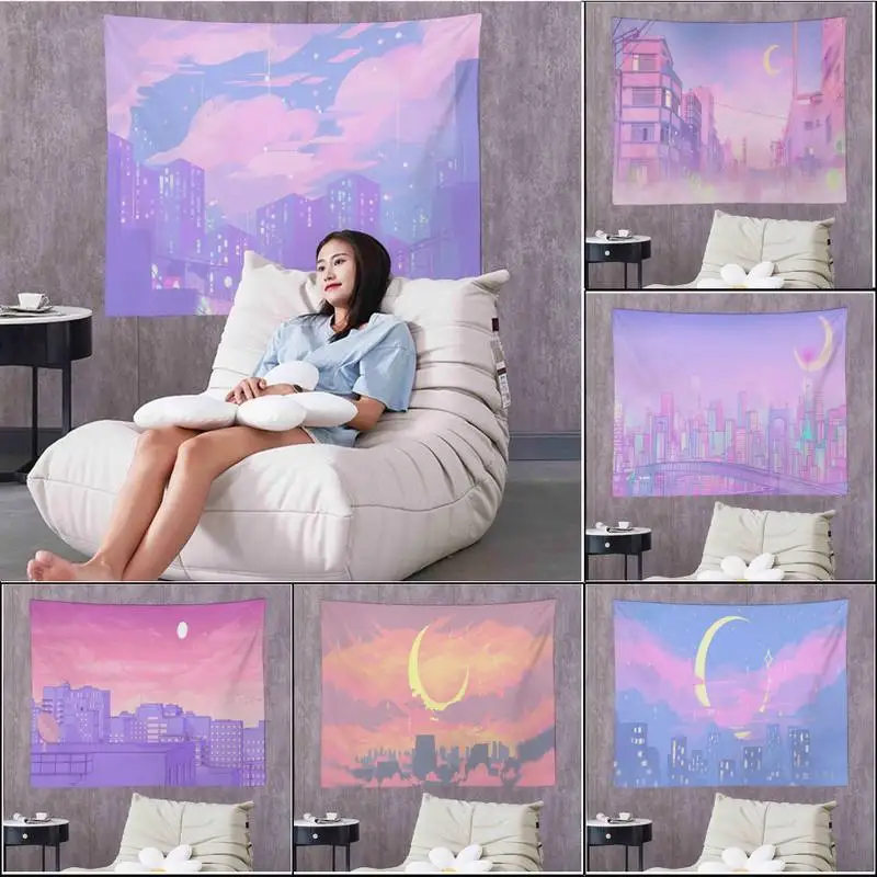Anime Moon Pink Aesthetic Art Tapestry Art Printing Cheap Hippie Wall Hanging Bohemian Wall Tapestries
Anime Moon Pink Aesthetic Art Tapestry Art Printing Cheap Hippie Wall Hanging Bohemian Wall Tapestries