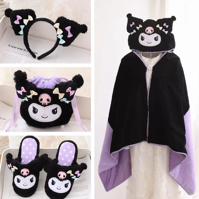 Sanrio Kuromi Cloak Warm Hooded Shawl Nap Sofa Bed Office Blanket Slipper Drawstring Pocket Cartoon Gifts for Girl Kawaii
Sanrio Kuromi Cloak Warm Hooded Shawl Nap Sofa Bed Office Blanket Slipper Drawstring Pocket Cartoon Gifts for Girl Kawaii