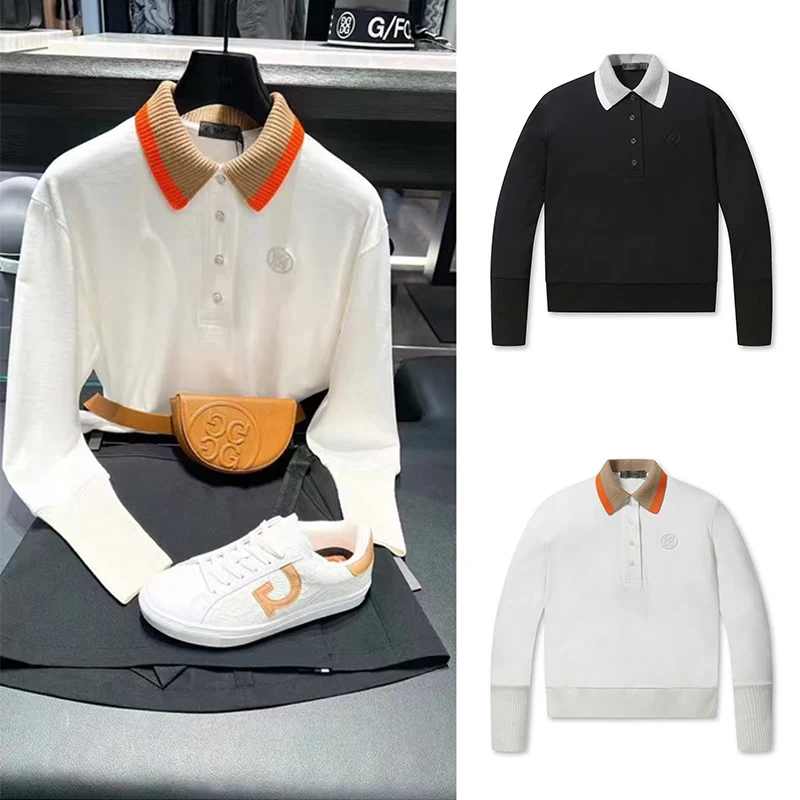 Autumn and Winter New G4 Golf Top Women's Long Sleeve Knitwear Temperament Versatile Slim Collar Contrast Sweater
Autumn and Winter New G4 Golf Top Women's Long Sleeve Knitwear Temperament Versatile Slim Collar Contrast Sweater
