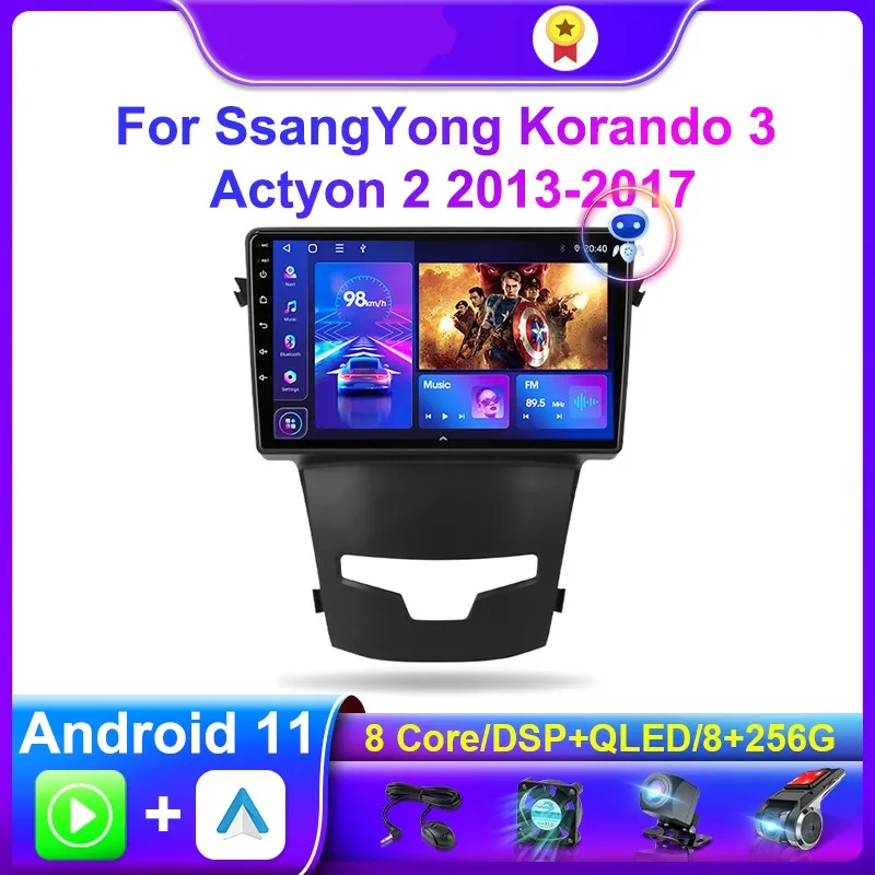 Dton 2 Din Android 11 CarPlay Car Radio Multimedia Video Player For SsangYong Korando 3 Actyon 2 2013 - 2017 Navigation GPS RDS
Dton 2 Din Android 11 CarPlay Car Radio Multimedia Video Player For SsangYong Korando 3 Actyon 2 2013 - 2017 Navigation GPS RDS