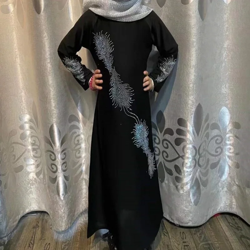 Рамадан Abaya Дубай для девушек платье мусульманский арабский Ближний Восток