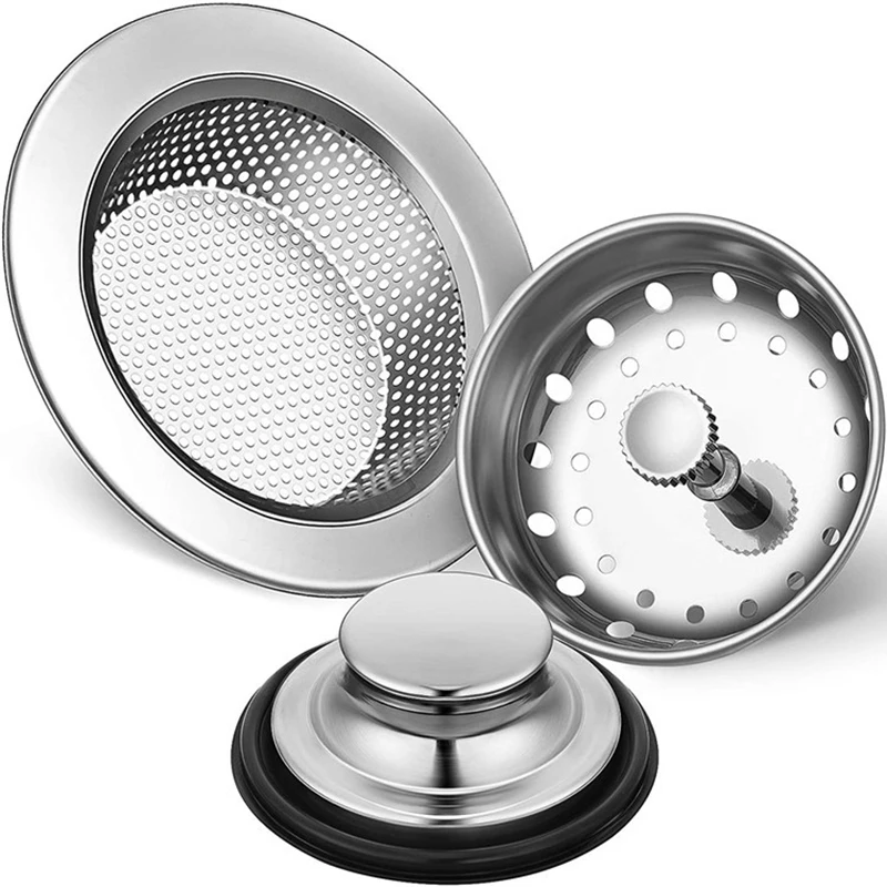 3PCS Set Kitchen Sink Strainer Bath Basin Drain Filter with Large Wide Rim Catcher Cover Cap Plug Anti Blocking Filter Screen
3PCS Set Kitchen Sink Strainer Bath Basin Drain Filter with Large Wide Rim Catcher Cover Cap Plug Anti Blocking Filter Screen