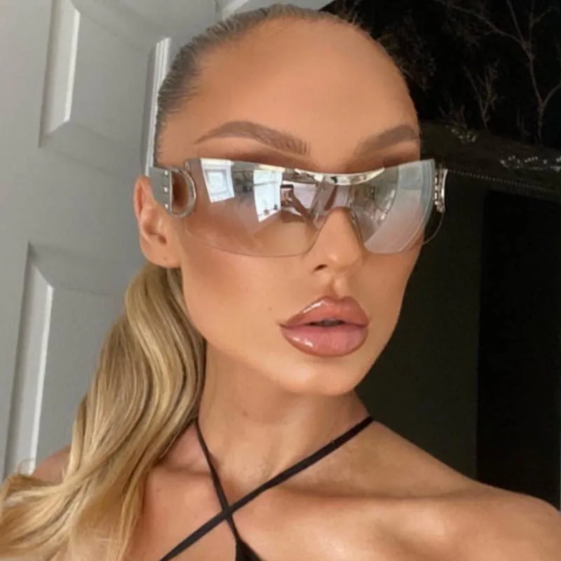 Y2K New Metal Smoke Rilmess Shield Sunglasses Women Men Luxury Brand Oversized Sun Glasses Female Fashion Silver Mirror Glasses
Y2K New Metal Smoke Rilmess Shield Sunglasses Women Men Luxury Brand Oversized Sun Glasses Female Fashion Silver Mirror Glasses