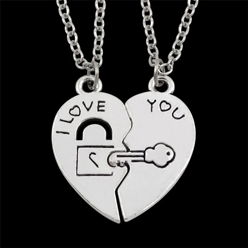 2PCS Silver Lock Key Heart Patchwork Necklace Forever Stitching Heart Pendent Couple Friendship Pendent Jewelry
2PCS Silver Lock Key Heart Patchwork Necklace Forever Stitching Heart Pendent Couple Friendship Pendent Jewelry