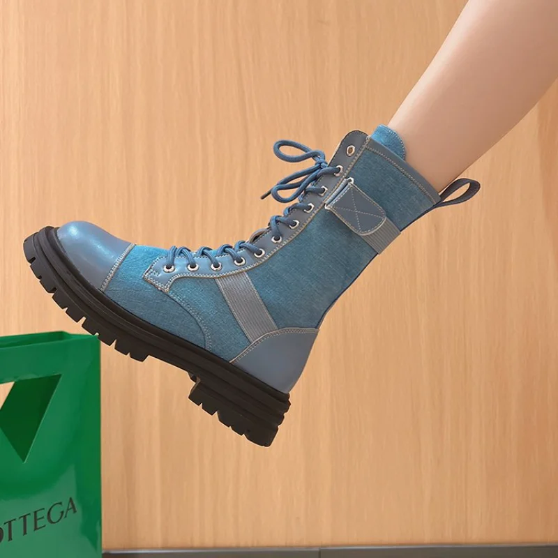 Fashion Blue Boots Motorcycle Boots Platform Boots Woman High Heel PU Boots Lace Up Shoes of Women Autumn 2022 Women's Boots
Fashion Blue Boots Motorcycle Boots Platform Boots Woman High Heel PU Boots Lace Up Shoes of Women Autumn 2022 Women's Boots