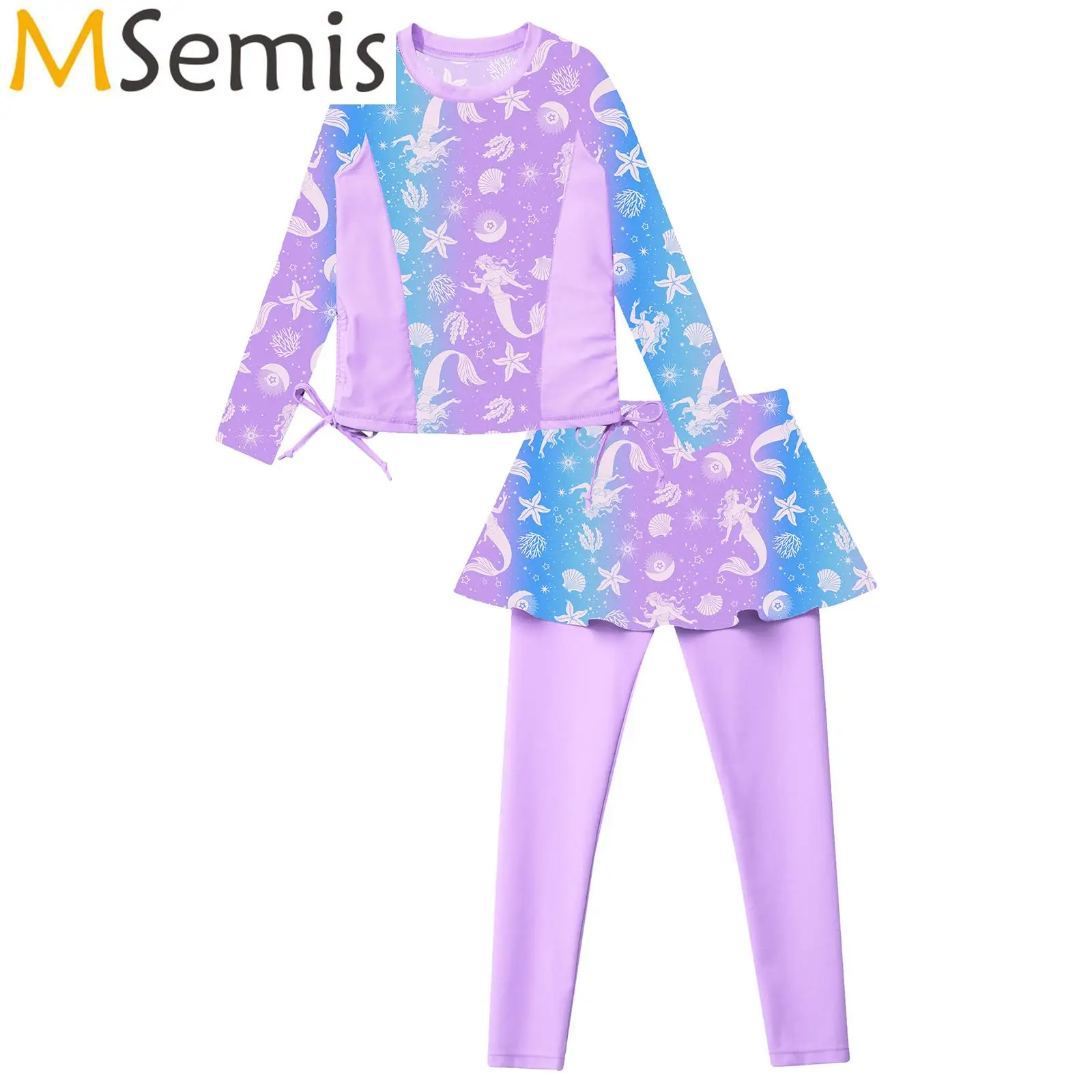 Kids Girls Rash Guard Swimwear Two Pieces Swimsuit Long Sleeve Print Top And Skirted Pants Set Swimming Bathing Suit Sunsuit
Kids Girls Rash Guard Swimwear Two Pieces Swimsuit Long Sleeve Print Top And Skirted Pants Set Swimming Bathing Suit Sunsuit
