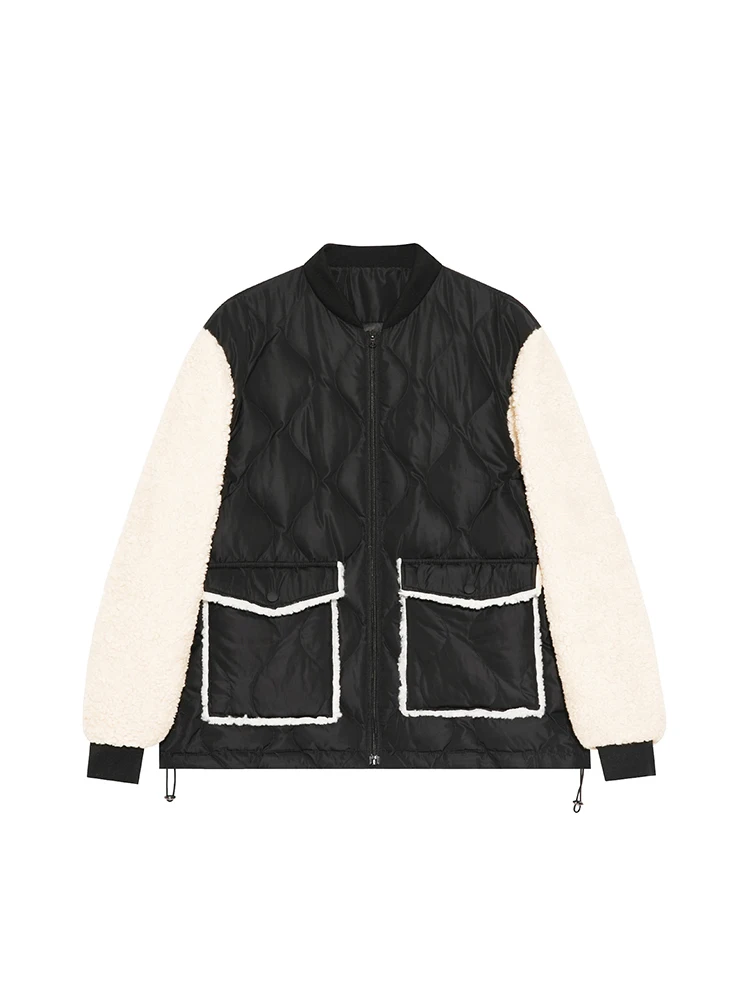 2022 Women Autumn Contrast Color Patchwork Plush Long Sleeve Outerwear Turn-down Collar Pockets Zipper Warm Thick Padded Jacket
2022 Women Autumn Contrast Color Patchwork Plush Long Sleeve Outerwear Turn-down Collar Pockets Zipper Warm Thick Padded Jacket