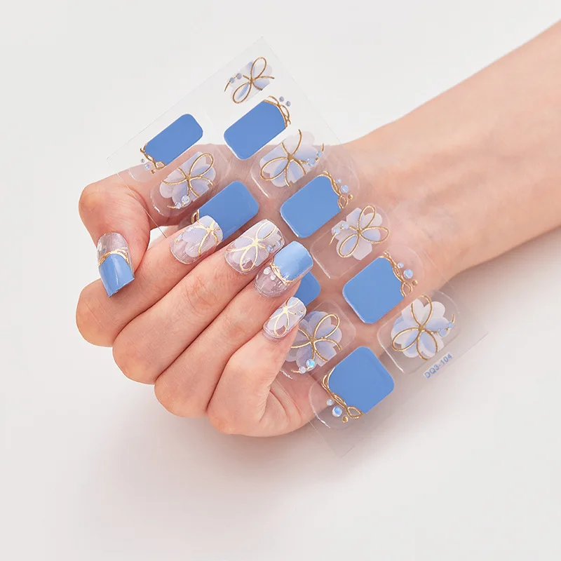 

14 наклеек на ногти с полным покрытием, Переводные картинки, градиентные цвета, женские самоклеящиеся наклейки, украшения для дизайна ногтей для маникюра