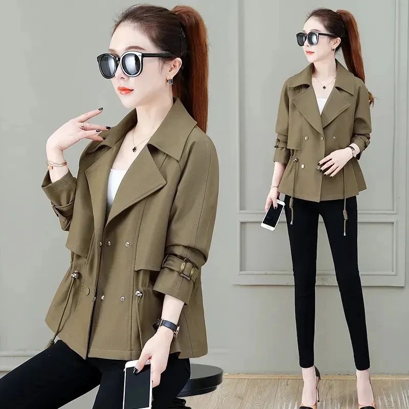 

Short Trench Coat 2023 Spring And Autumn New High-grade Small Fragrance Loose And Slim Middle-aged And Old-aged Coat Female Tide