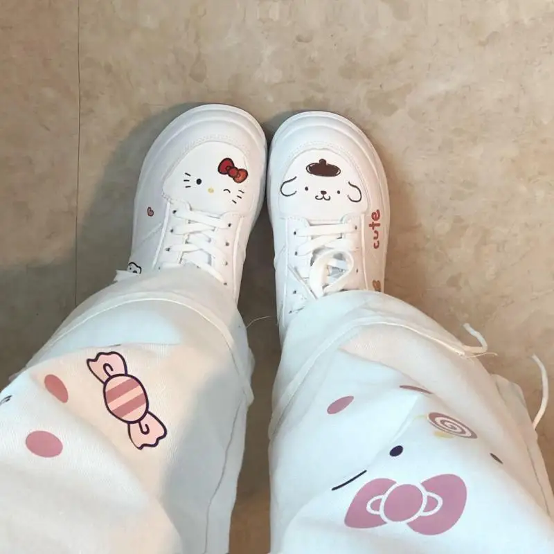 Cartoon Sanrio Casual Shoes Kawaii Hellokitty Pompom Purin Girl Student Print All-Match Sneakers Children's White Shoes
Cartoon Sanrio Casual Shoes Kawaii Hellokitty Pompom Purin Girl Student Print All-Match Sneakers Children's White Shoes