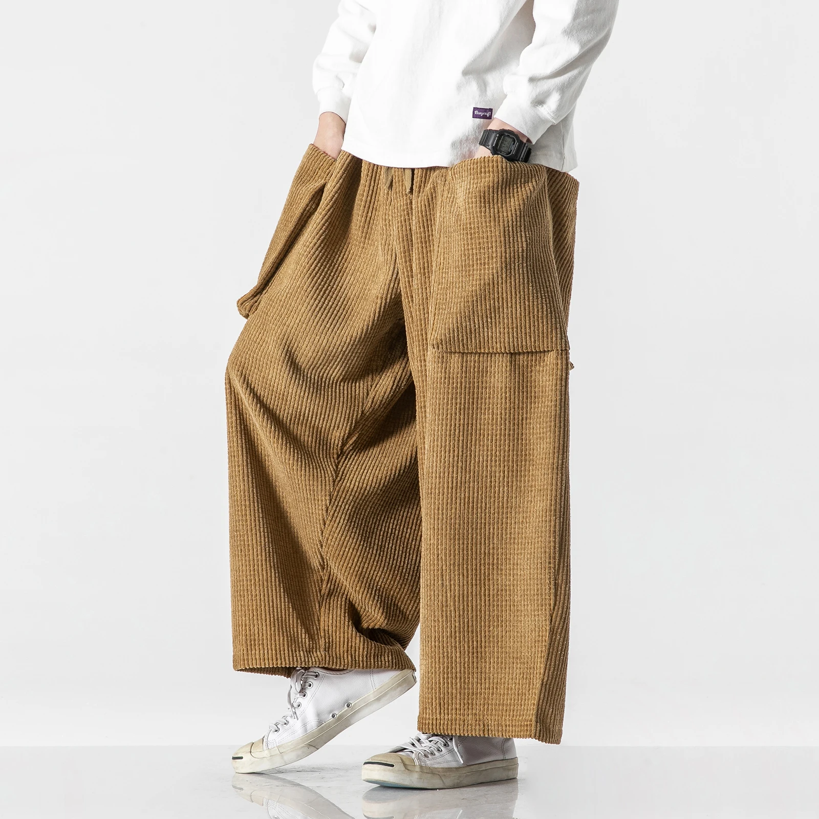 Men Casual Baggy Corduroy Pants Couple Straight Wide-leg Trousers Japan Style Male Big Pockets Streetwear Oversized 5XL 120KG
Men Casual Baggy Corduroy Pants Couple Straight Wide-leg Trousers Japan Style Male Big Pockets Streetwear Oversized 5XL 120KG