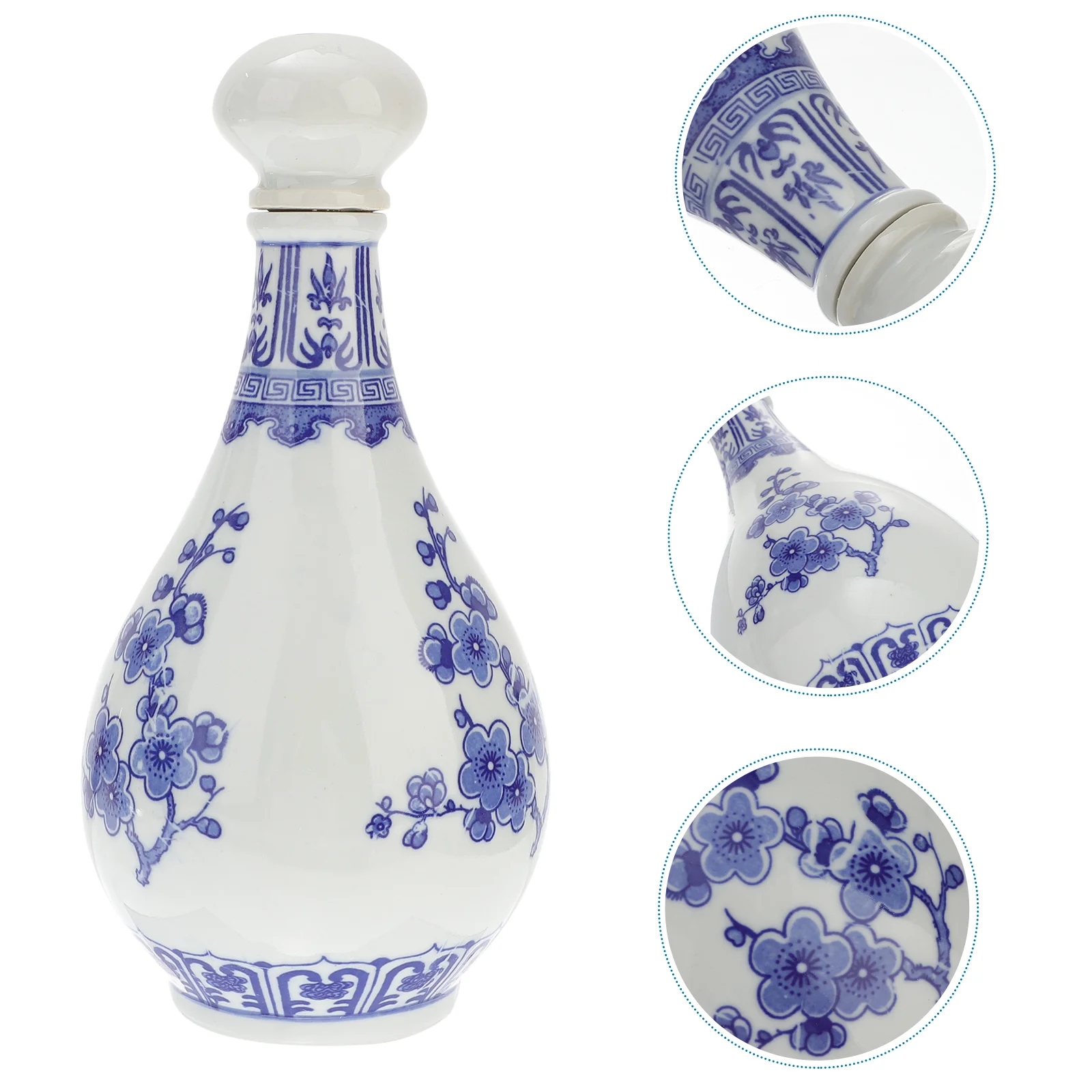 

Bottle Chinese Sake Ceramic Pot Jar Jug White Blue Japanese Container Porcelain Vintage Flask Cruet Gourd Retro Tokkuri Serving