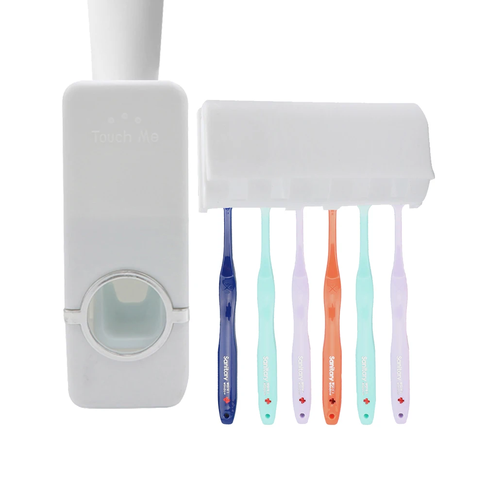 Toothbrush Holder Toothpaste Dispenser Set Punch Free Suction Wall Mounted Dust-proof Toothpaste Squeezer Bathroom Accessories
Toothbrush Holder Toothpaste Dispenser Set Punch Free Suction Wall Mounted Dust-proof Toothpaste Squeezer Bathroom Accessories