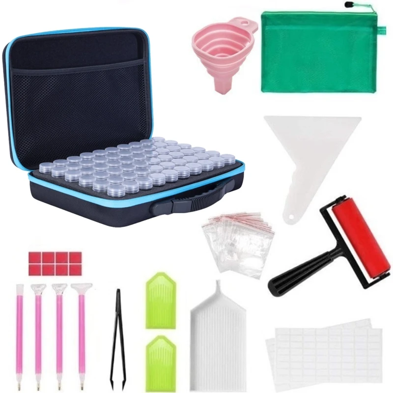 60 Slot Diamond Painting Storage Case,5D Diamond Painting Tools Set,Shockproof Container Jars for Jewelry Beads
60 Slot Diamond Painting Storage Case,5D Diamond Painting Tools Set,Shockproof Container Jars for Jewelry Beads