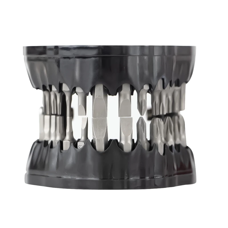 Denture Drill Bit Holder Teeth Model Design Holds Up To 28 Bits Fits 1/4 Inch Hex Bit And Drive Bit Adapter (Black)
Denture Drill Bit Holder Teeth Model Design Holds Up To 28 Bits Fits 1/4 Inch Hex Bit And Drive Bit Adapter (Black)