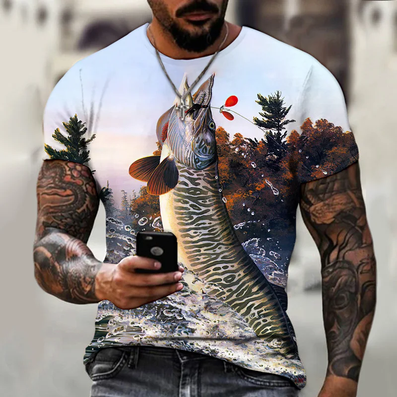 Summer New Mens T Shirts Oversized Loose Clothes Vintage Short Sleeve Fashion Fish 3D Pattern Printed O Collared Tshirt man Top
Summer New Mens T Shirts Oversized Loose Clothes Vintage Short Sleeve Fashion Fish 3D Pattern Printed O Collared Tshirt man Top