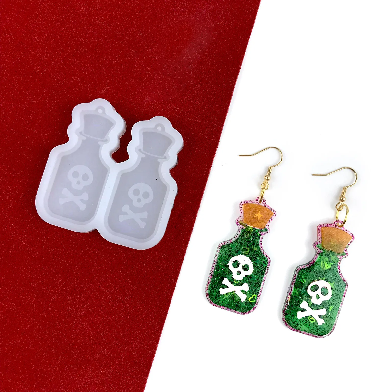 Epoxy Resin Silicone Mold Wine Bottle Glass Women Keychain For DIY Pendant Jewellery Tag Crafts Christmas Earrings Decoration
Epoxy Resin Silicone Mold Wine Bottle Glass Women Keychain For DIY Pendant Jewellery Tag Crafts Christmas Earrings Decoration