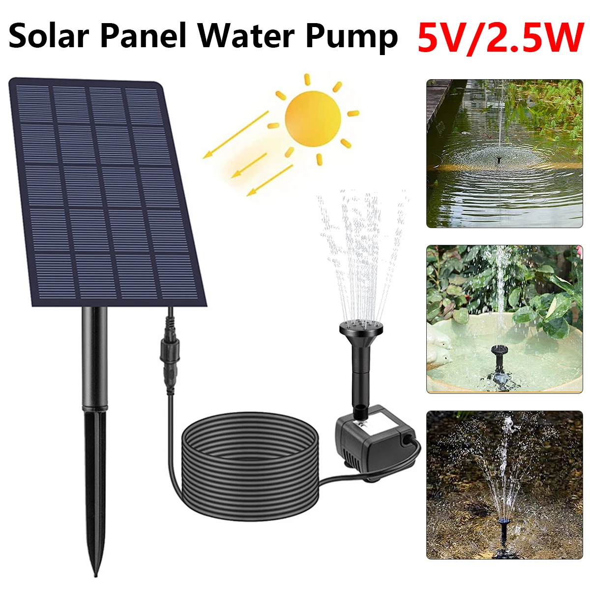 Solar Fountain Pump with 2.5W 360° Rotatable Panel DIY Solar Water Pump Kit with 7 Nozzles IP68 Waterproof Solar Powered
Solar Fountain Pump with 2.5W 360° Rotatable Panel DIY Solar Water Pump Kit with 7 Nozzles IP68 Waterproof Solar Powered