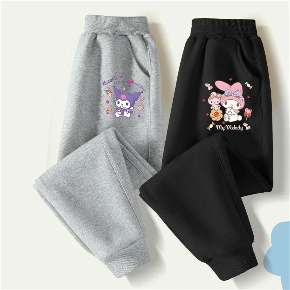 

Kawaii Sanrio MyMelody Kuromi Cinnamoroll Anime Child Pants Spring Autumn Baby Anti-Mosquito Sports Bound Feet Printing Trousers