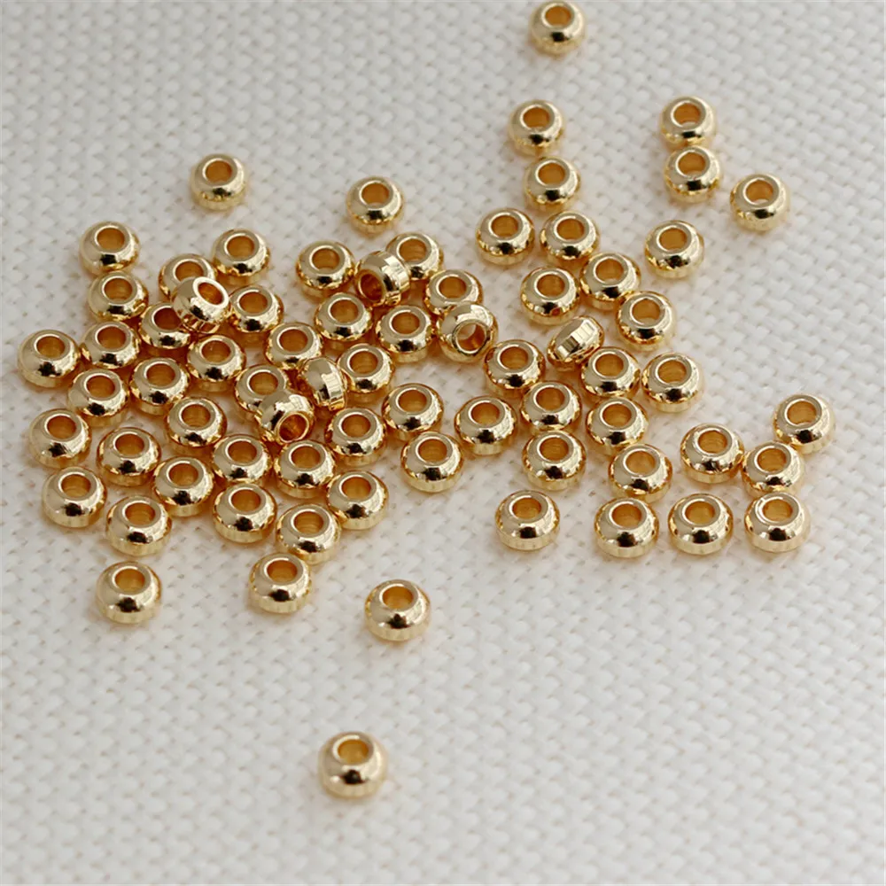 14K package gold color surface 3*5mm large hole septum bead accessories DIY loose bead string bracelet necklace
14K package gold color surface 3*5mm large hole septum bead accessories DIY loose bead string bracelet necklace