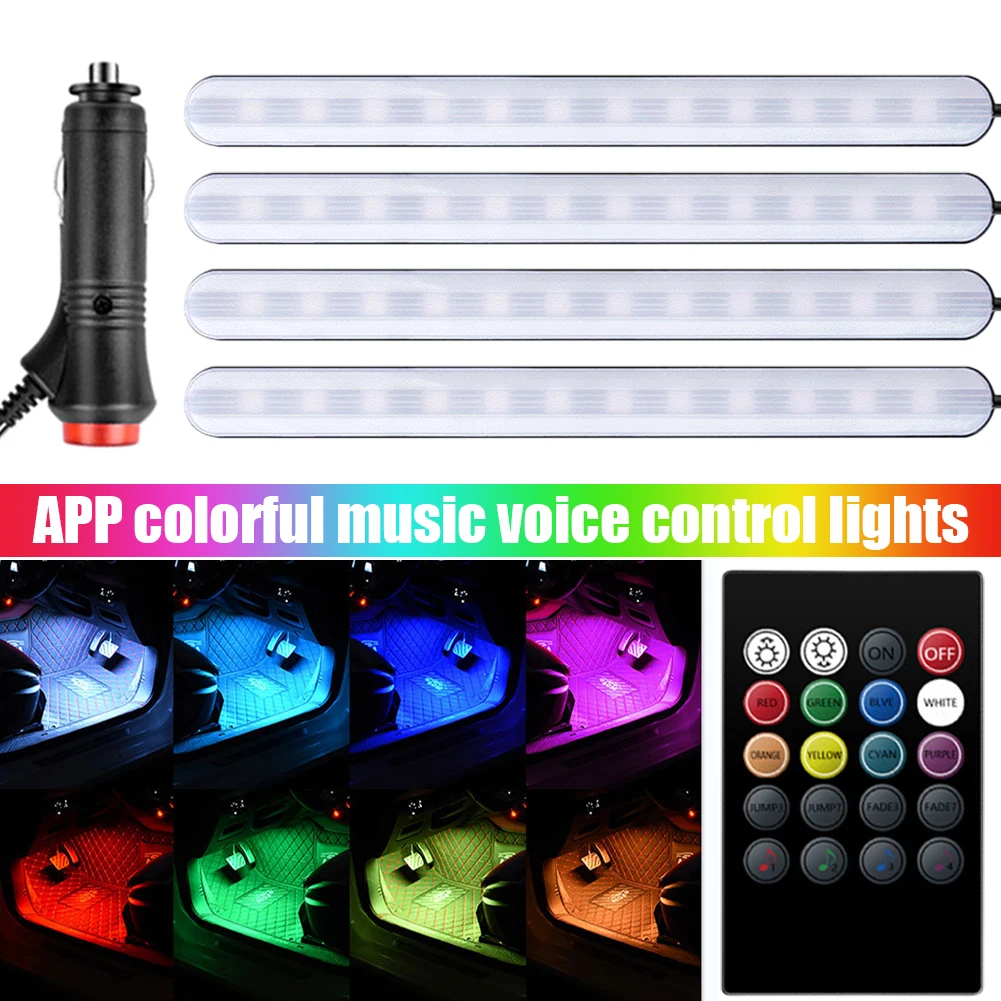 Car Atmosphere Light Strips LED Car Foot Light RGB Color Changing APP Remote Control Interior Decorative Light Voice Control
Car Atmosphere Light Strips LED Car Foot Light RGB Color Changing APP Remote Control Interior Decorative Light Voice Control