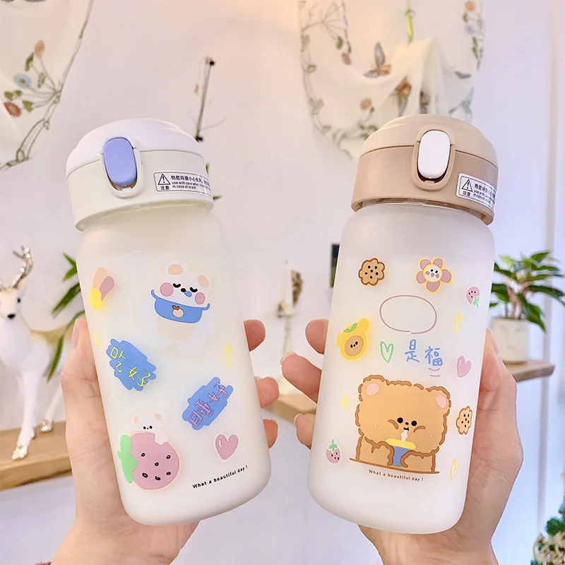 450ml Cute Glass Cup Kawaii Frosted Sippy Korean Cartoon Bounce Cover Cups Portable Leakproof Girl Straw Water Bottle
450ml Cute Glass Cup Kawaii Frosted Sippy Korean Cartoon Bounce Cover Cups Portable Leakproof Girl Straw Water Bottle