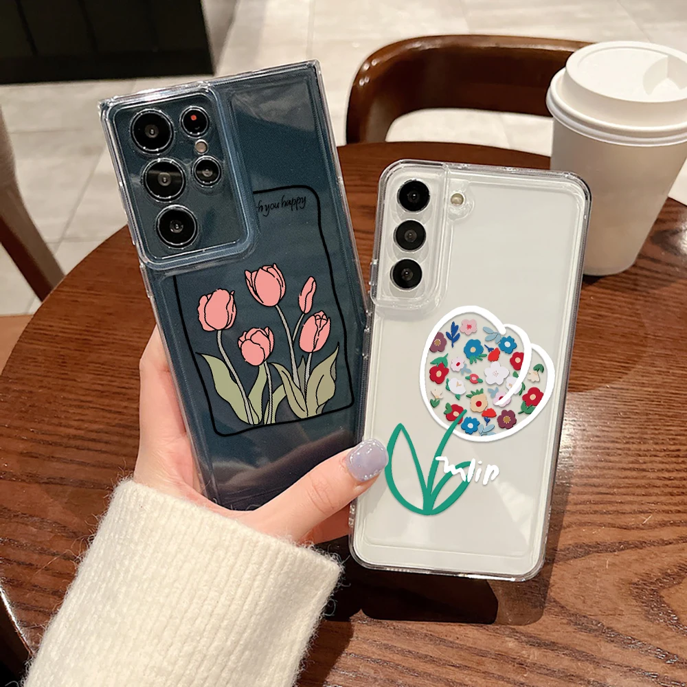 Phone Case For Samsung Galaxy S23 S23Ultra S22 S22Ultra S21Ultra S21 S20 FE Plus 5G Cartoon Tulip Cases Transparent Soft Cover
Phone Case For Samsung Galaxy S23 S23Ultra S22 S22Ultra S21Ultra S21 S20 FE Plus 5G Cartoon Tulip Cases Transparent Soft Cover