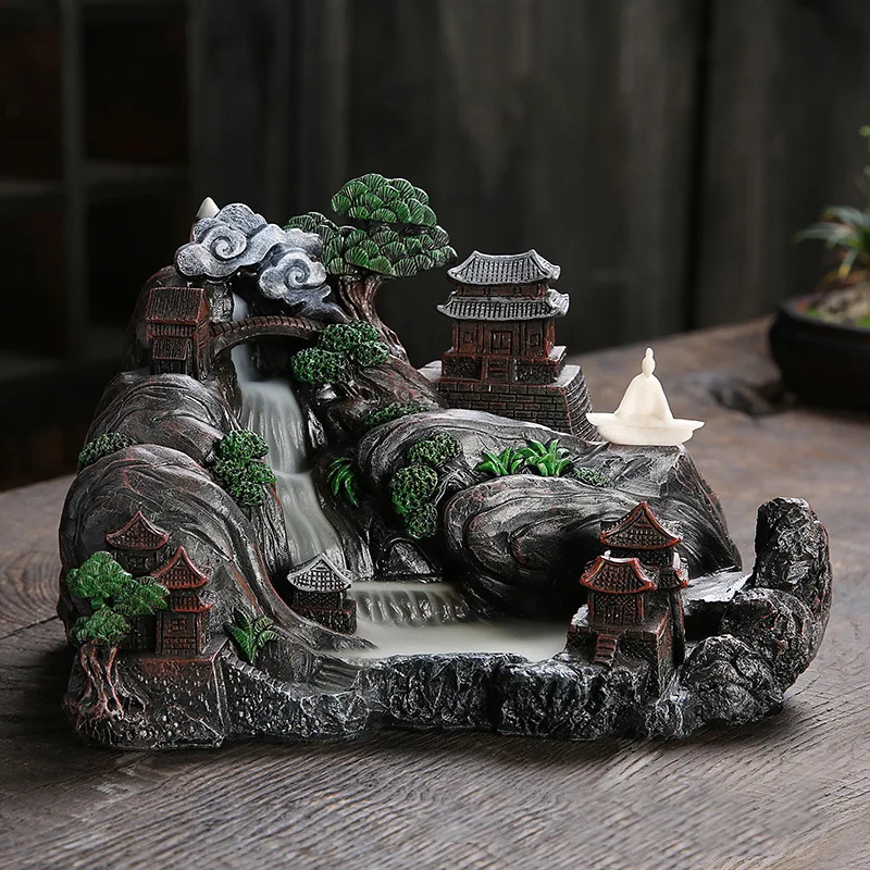 Resin Landscape Censer Handicrafts Scenery Backflow Incense Burner Lucky Home Decor Ornament
Resin Landscape Censer Handicrafts Scenery Backflow Incense Burner Lucky Home Decor Ornament