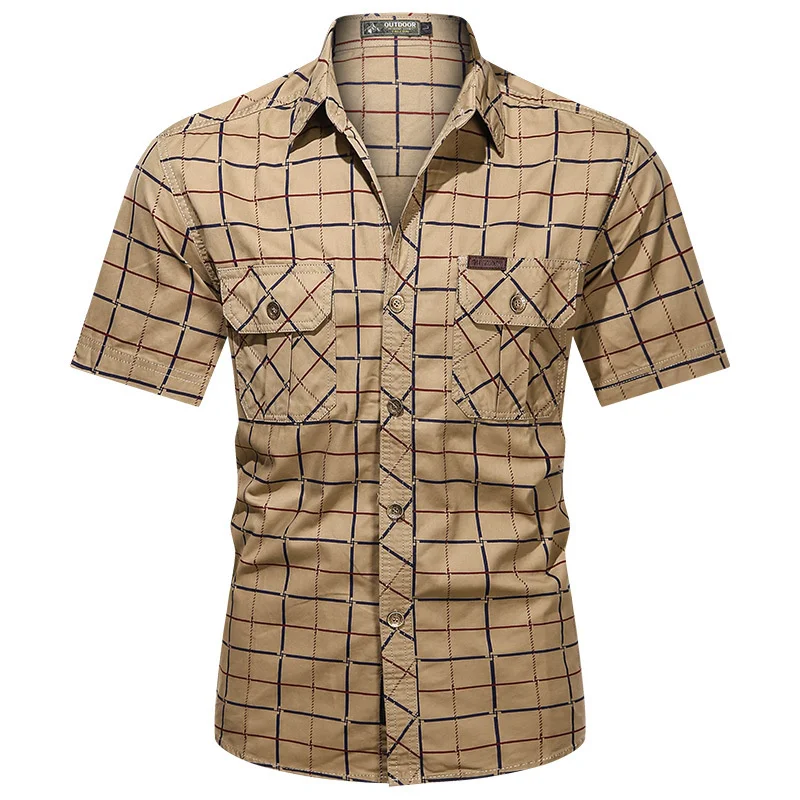 100% Cotton Military Shirt Men Casual Plaid Dress Shirts Men Slim Work Cargo Shirts Male Short Sleeve 2022 Summer Brand Clothing
100% Cotton Military Shirt Men Casual Plaid Dress Shirts Men Slim Work Cargo Shirts Male Short Sleeve 2022 Summer Brand Clothing
