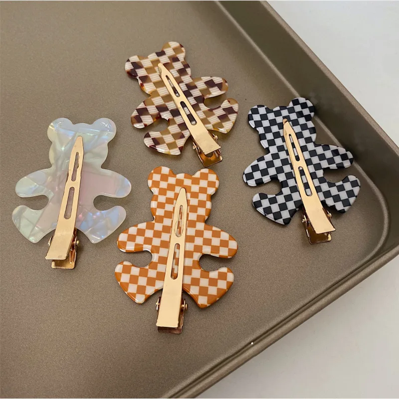 Pure Color Grid Bear Bangs Hairpin for Women Simple Side Clip Sweet Girl Hairpin Childrens Hair Clip Jewelry
Pure Color Grid Bear Bangs Hairpin for Women Simple Side Clip Sweet Girl Hairpin Childrens Hair Clip Jewelry