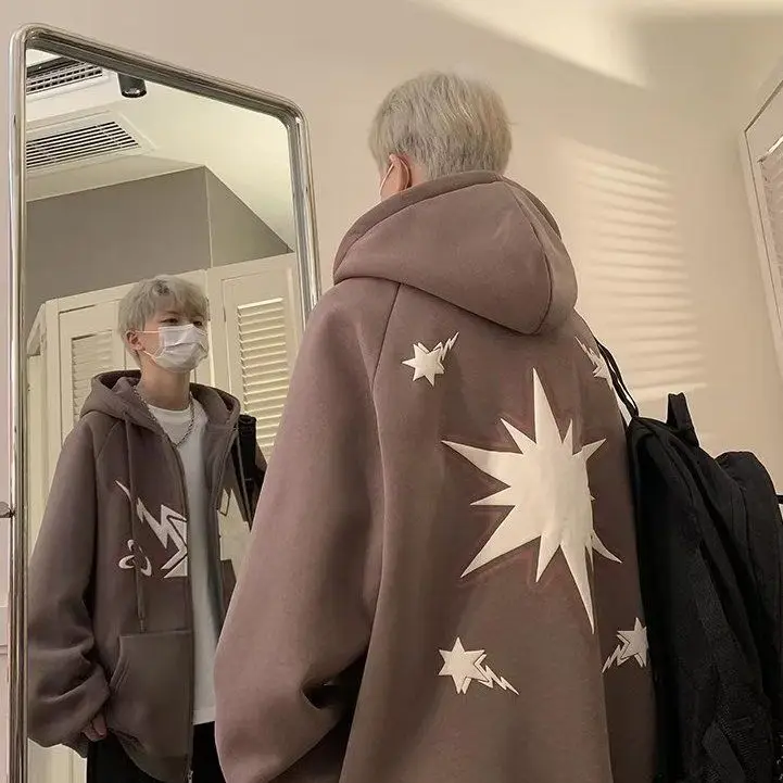 American Autumn and Winter Men and Women Hip Hop Fashion Personalized Print Couple Vintage Cardigan Hooded Sweatshirt Y2K tops
American Autumn and Winter Men and Women Hip Hop Fashion Personalized Print Couple Vintage Cardigan Hooded Sweatshirt Y2K tops