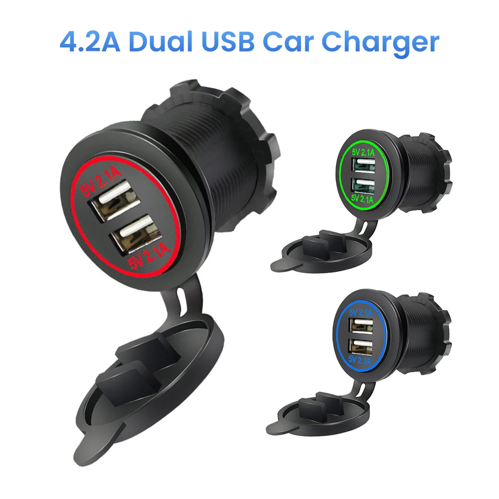 Водонепроницаемая розетка с двумя USB-портами, 4,2 А
Водонепроницаемая розетка с двумя USB-портами, 4,2 А