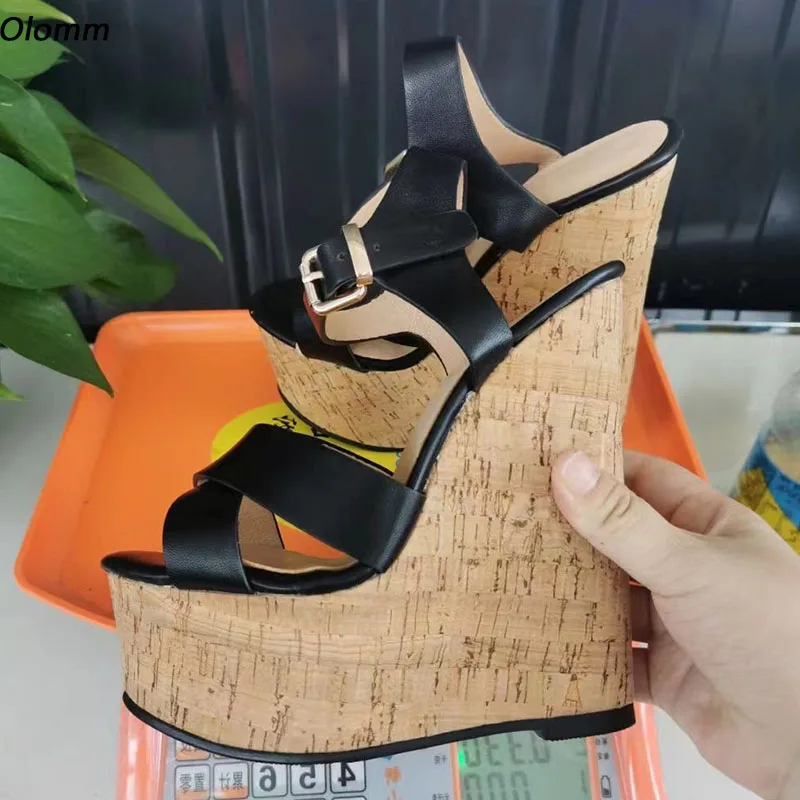 Olomm Real Photos Women Summer Sandals Buckle Strap Wedges Heels Open Toe Elegant Black Casual Shoes US Plus Size 5-20
Olomm Real Photos Women Summer Sandals Buckle Strap Wedges Heels Open Toe Elegant Black Casual Shoes US Plus Size 5-20