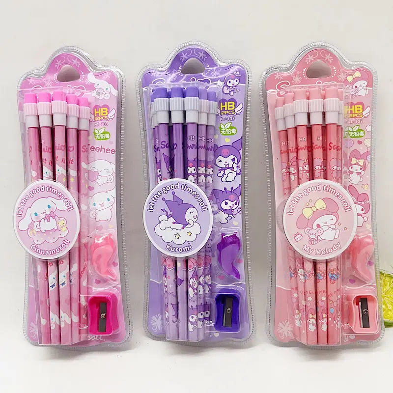 12Pcs Kuromi HB Pencils Kawaii Sanrio My Melody Sketching Pencils Students Cartoon Cinnamoroll Boxed Pencils Pencil Sharpener
12Pcs Kuromi HB Pencils Kawaii Sanrio My Melody Sketching Pencils Students Cartoon Cinnamoroll Boxed Pencils Pencil Sharpener